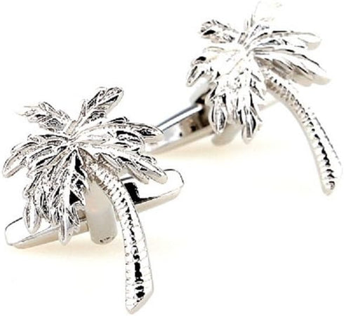Palm Tree Island Pair Cufflinks in a Presentation Gift Box & Polishing Cloth...