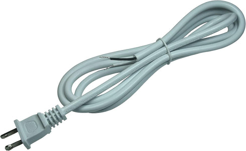 2-Prong Power Cord with Open Wiring,6 ft Replacement Power Cord with Open End,SJTW 2/C 18AWG 2 Conductor Pigtail Open Cable(White)...