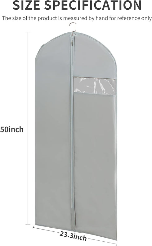 Garment Bags for Travel, 50'' Garment Bags for Hanging Clothes, Suit bag (Set of 2, 23.3'' X 50'')...