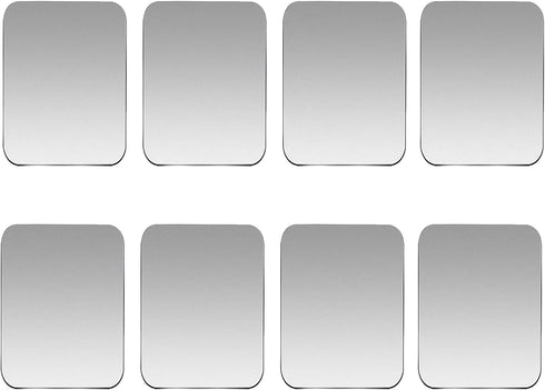 SALEX Replacement Metal Plates Set for Magnetic Car Mount, Wall, Phone Holder. 8 Large Silver Iron Discs Without Holes for Magnets. 3M Adhesive Th...