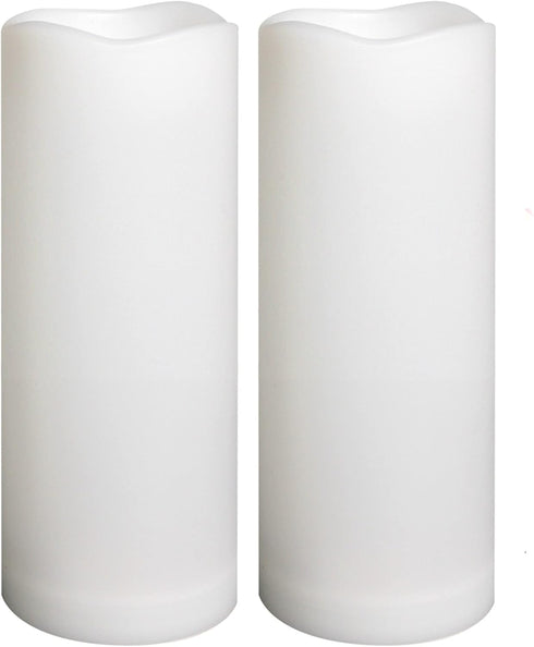 Outdoor Waterproof Flameless LED Pillar Candles with Timer Battery Operated Plastic Large Decorative Electric Candle Lights for Halloween Christma...