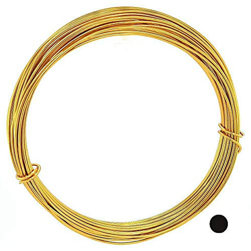 32.8 Feet Aluminum Wire Gold Color 1.5MM/15 Gauge by CRAFT WIRE...