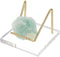 FINGERINSPIRE Acrylic Stone Display Stand 2.56x2.56x2inch Square Base Golden Iron Arm Mineral Specimens Display Easel Holders Item Stand for Gemst...