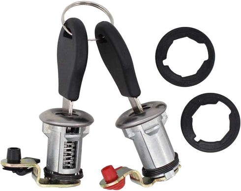 NewYall Front Left and Right Door Lock Cylinder with Keys for Nissan Pickup 1984-1998, D21 1986-1994...
