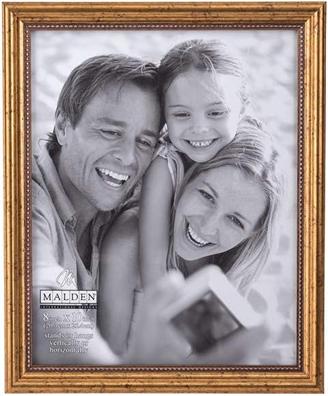 Malden International Designs Classic Wood Picture Frame, 8x10, Gold...