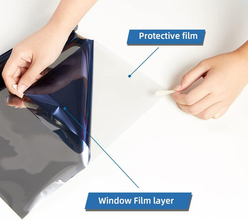 Heat control window film, window tint sun blocking blackout and UV protection, one-way privacy mirror reflective film,Explosion-proof Premium PET ...