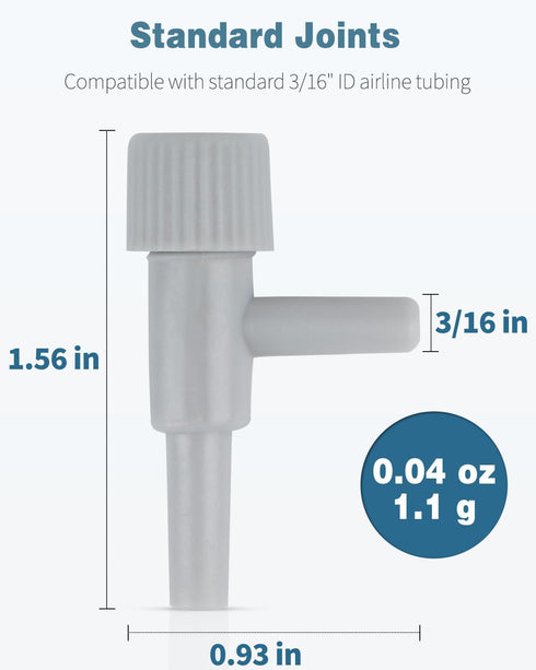 Pawfly Aquarium Air Control Valves Single Way Plastic Air Regulators for Aquarium Air Pump Fish Tank Air Flow Control Valves for 3/16" ID Airline ...