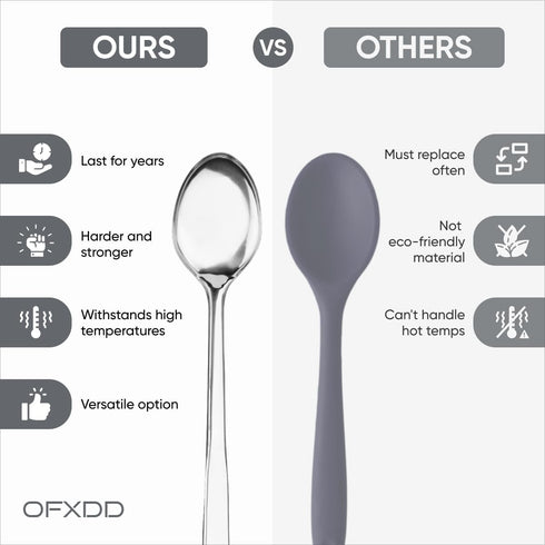 Restaurant Serving Spoons for Parties 12.99 Inch - Large Serving Spoons - Stainless Steel Spoons for Serving Buffet, Banquet, 3 Pcs...