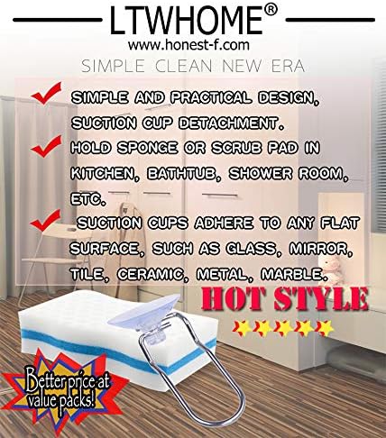 LTWHOME Magic Scrubber Dual Sided Cleaning Melamine Foam100X 60X 25mm with Sponge Holder Set (Pack of 22)...