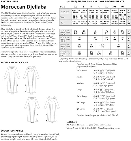 Folkwear Moroccan Djellaba #157 North African Hooded Caftan Sewing Pattern (Pattern Only) folkwear157...