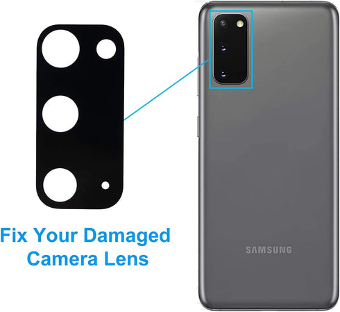 Rear Back Camera Lens Glass Replacement for Samsung Galaxy S20 G980 / S20 5G G981 6.2 Inch (All Carriers) with Pre-Installed Adhesive, Anti-Static...