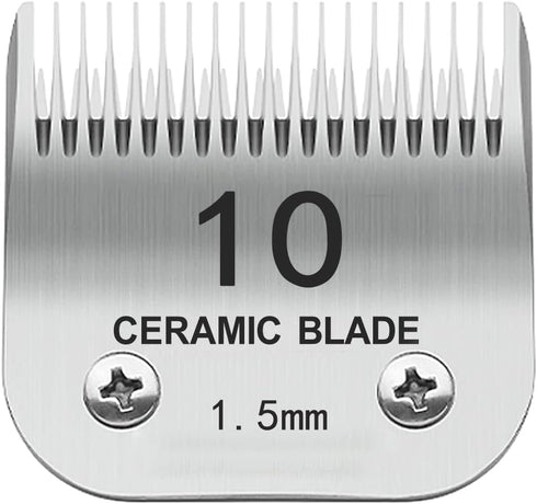 10# Pet Dog Grooming Detachable Blades, Compatible with Andis Size-10# Cut Length 1/16"(1.5mm), Most A5,KM Series Clippers,Made of Ceramic Blade &...