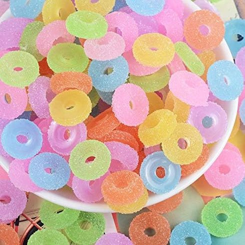 SUKPSY 50 Pcs Mix Soft Candy Resin Charms Flatback Fake Candy Buttons Embellishments Making Supplies for Cell Phone Case Scrapbooking Hair Clip He...