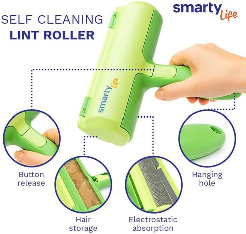 Roller Pet Hair Remover & Reusable Lint Roller - Cat and Dog Fur Remover - Washable Pet Hair Removal Tool for Furniture, Couch, Bedding, Clothes, ...