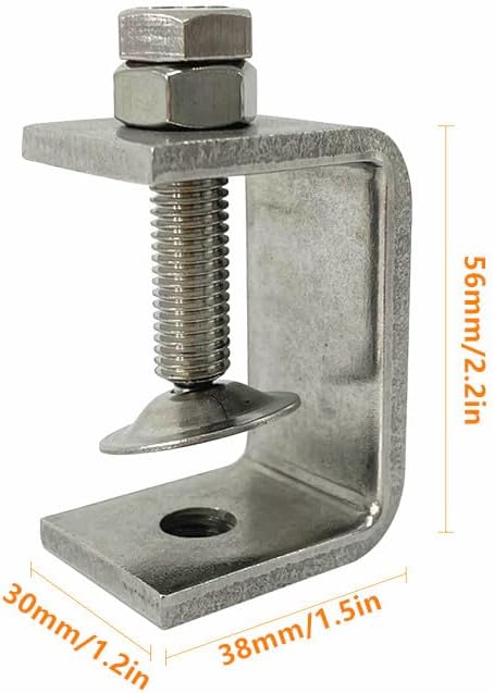 0-25Mm Mini Stainless Steel C Clamps for Mounting, 4Pcs Heavy Duty Woodworking U Clamp Set Tiger Clamp Tools with Stable Wide Jaw Opening & Protec...