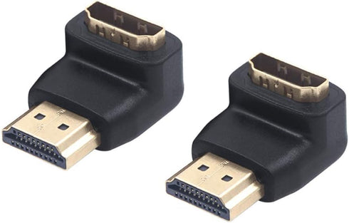VCE HDMI 90 Degree Adapter 2-Pack, Right Angle HDMI Adapter Male to Female L-Shape Connector with 4K@60Hz, 3D for TV Stick, HDTV, PC...