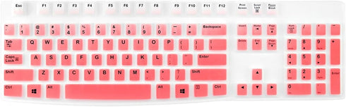 Keyboard Skin for Logitech K120 & MK120 Ergonomic Desktop USB Keyboard - US Layout, Waterproof Anti-Dust?Enhanced Protection and Durability (Pink)...