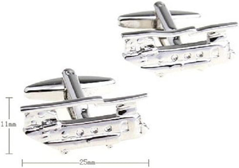 Presentation Gift Box Helicopter Twin 2 Rotor Pair Cufflinks & Polishing Cloth...