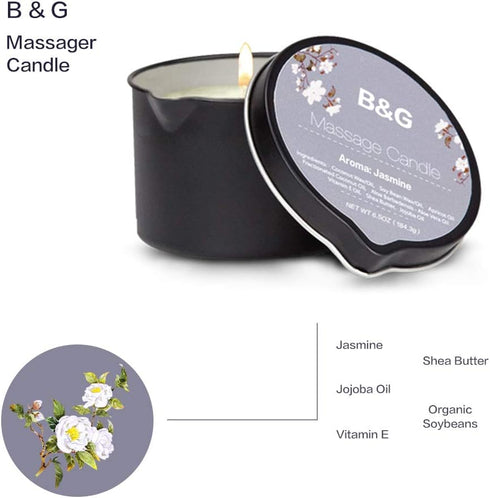 B & G Massage Candle - 6.5Oz Aromatherapy Scented Candle Moisturizing Luxurious Intimacy Relaxing Essential Oil Body Massage Candle for Home Spa -...