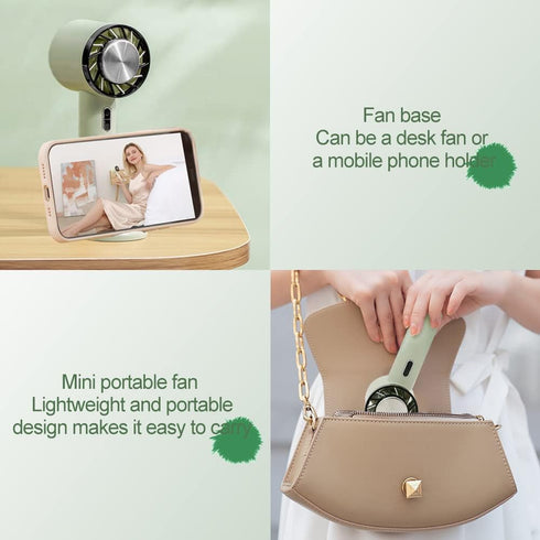 HITNEXT Portable Handheld Fan, Mini Cold Compress Fan Small Personal Fan for Travel USB Rechargeable with 2200mAh Battery 3 Speeds Desk Fan for Ho...