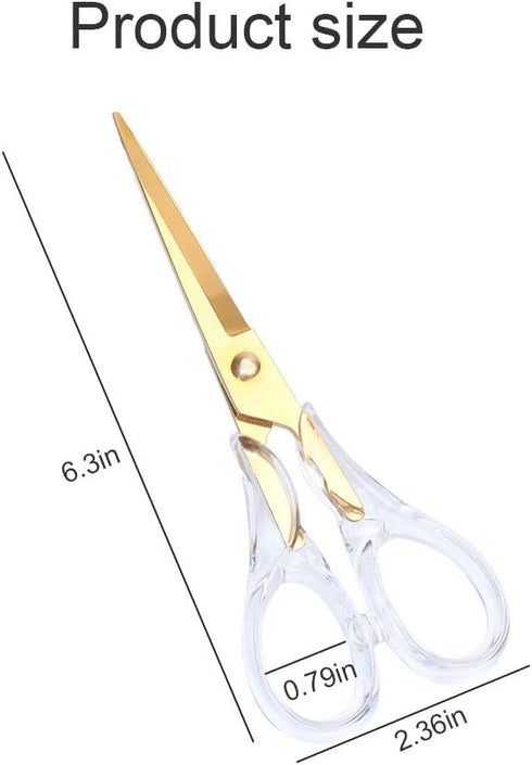 Multibey Acrylic Gold Craft Scissors Staple Remover Set Acrylic Metal Fabric Scissor Home Office Desk Supplies (Clear Gold)...