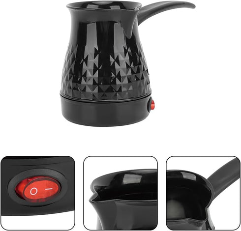 Electric Turkish Coffee Maker, Stainless Steel Kettle Coffee Maker Anti Scald Even Heating Electric Coffee Pot with Removable Handle US Plug for H...