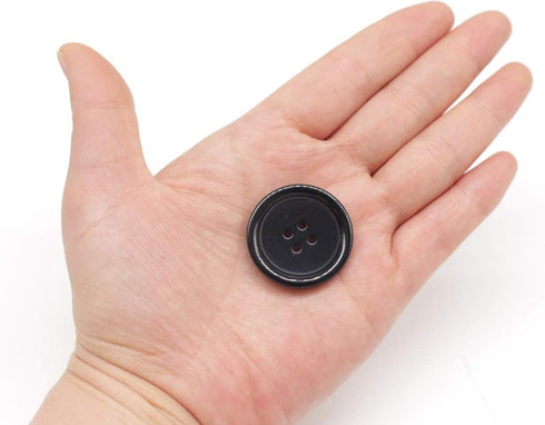 YaHoGa 40PCS 1 1/5 Inch (30mm) Buttons Black Resin Buttons for DIY Sewing Tailor Crafts Coats Clothes (Black 30MM)...