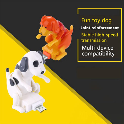 ikasus Funny Humping Dog Fast Charger Cable,Stray Dog Charging Cable, Smartphone USB Cable Charger USB Data Transmission Fast Charger Cable USB Ch...
