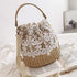 Beach Purse Women's Crossbody Straw Bag Woven Beach Shoulder Handbag Summer Boho Purse with Leather Strap for Women...