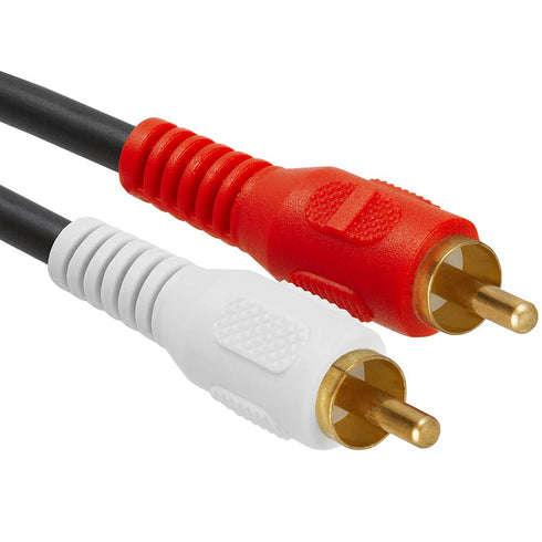 3.5mm Stereo Male to Dual RCA Male Y-Cable, 12 FT – Pack of 2...