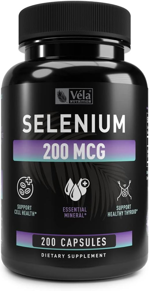 Selenium Capsule Supplement | 200mcg | Support Healthy Antioxidant, Immune, Reproductive,and Thyroid Health* | Non-GMO, 3rd Party Tested | 200 Cap...