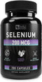 Selenium Capsule Supplement | 200mcg | Support Healthy Antioxidant, Immune, Reproductive,and Thyroid Health* | Non-GMO, 3rd Party Tested | 200 Cap...