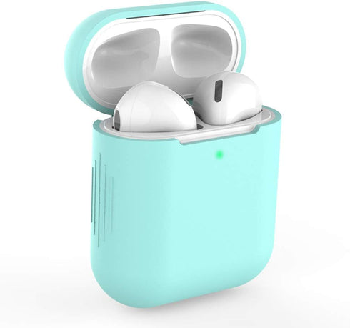 AirPods Case Cover Silicone Earphone Case for Airpods Case Shockproof Bluetooth Wireless Protective Cover skin Accessories for Apple Airpods (mint...
