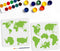 2pcs World Map Stencil Globe Stencil 11.8×11.8inch with Paint Brush Reusable World Travel Stencils for Craft Art Projects Walls Furniture Home Dec...