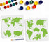 2pcs World Map Stencil Globe Stencil 11.8×11.8inch with Paint Brush Reusable World Travel Stencils for Craft Art Projects Walls Furniture Home Dec...