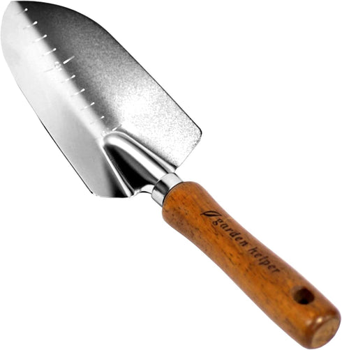 Japanese Garden Trowel Heavy Duty Japanese Steel with Wood Handle, Garden Transplanter Tool for Digging, Scooping, Transplanting, Made in Japan, L...