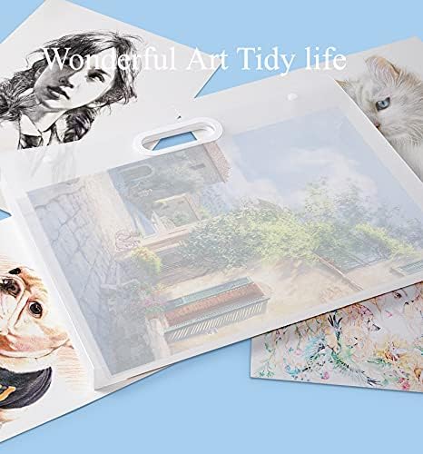 Plastic Art Portfolio, Large Art Portfolio with Handles,Waterproof Portfolio Folder for Artwork, Arts Storage Case for Drawing Sketch Photography ...
