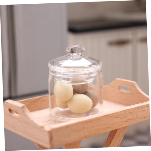 Artibetter 2 Pcs Miniature Jar 1: 12 Doll Miniature Glass Jars with Lids 1:12 Scale Miniature Glass Bottles with Caps Terrarium Tools Carassosorie...