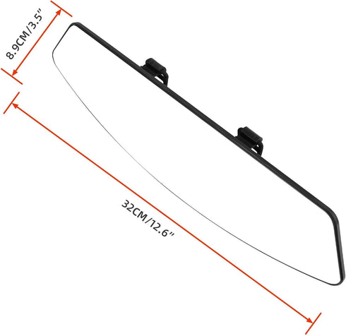 Car Rearview Mirror,Panoramic Wide Angle Reduce Blind Spots 12.6inch HD Universal Interior Rear Mirror for Cars,SUVs,Trucks,Vehicles White...