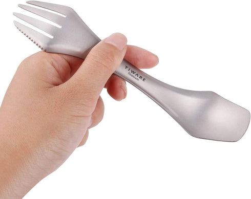 2 pcs Titanium spork Eco-friendly Durable Rustproof Titanium flatware Light weight spoon/Knife/Fork 3 in 1 Cutlery/Utensil for outdoor camping tra...