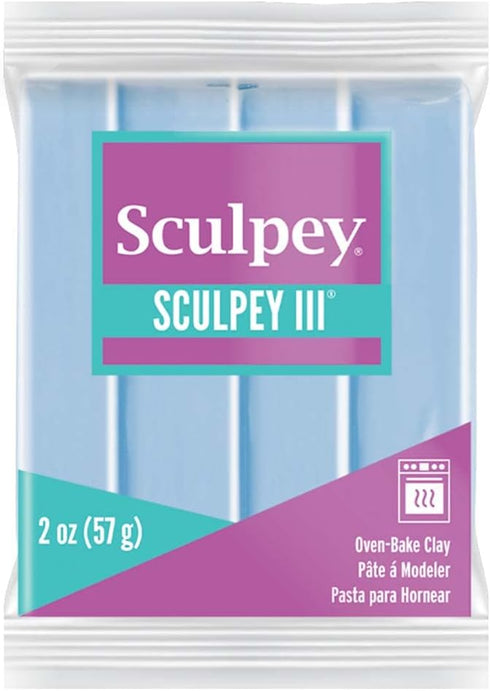 Sculpey III® Polymer Oven-Bake Clay, Sky Blue, Non Toxic, 2 oz. bar, Great for modeling, sculpting, holiday, DIY, mixed media and school projects....
