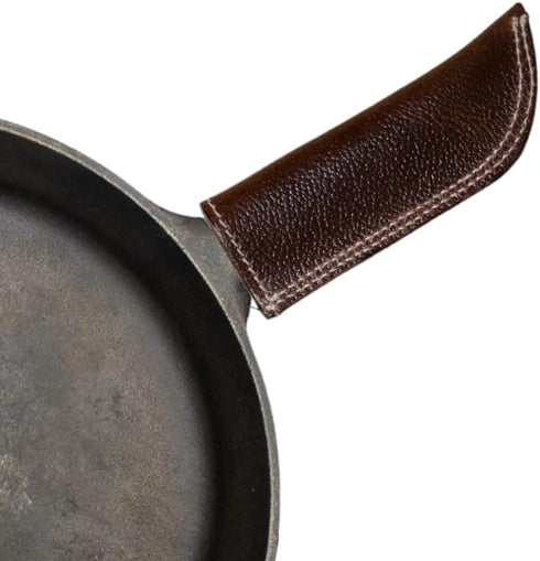 Leather Cast Iron Hot Handle Cover, Skillet Panhandle Grips, Frying Pan, Heat Protection, Kitchen Essentials,Panhandle, Potholder, Slides On/Off E...