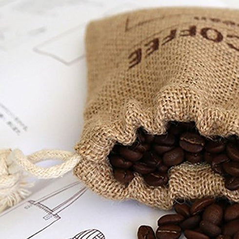 Cereals Jute Woven Bundles Coffee Bean Bags Kitchen Sundries Peas Bags Sacks Date Record Natural Burlap Bags Drawstring Reusable (3, 11.8" X 7.87"...
