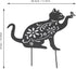 Haofy Cat Silhouette, 1 Piece of Lifelike Cat Yard Art Garden Metal Statue Decor, Hollow Decorative Stakes for Outdoor Farmhouse Pathway Lawn Deco...