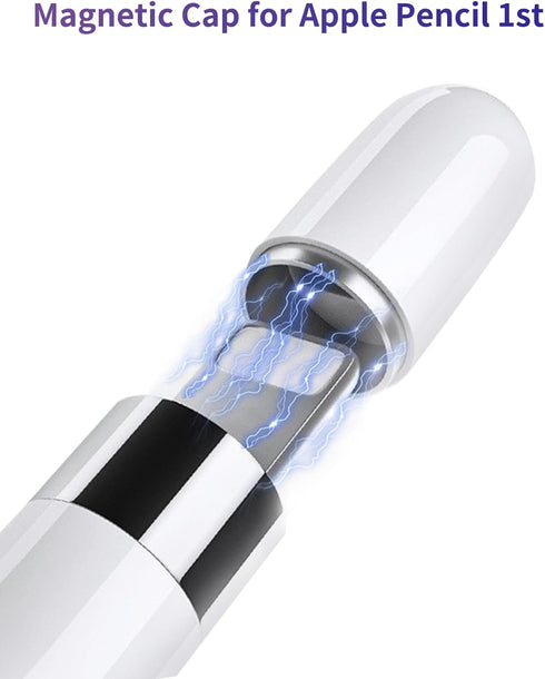 Magnetic Cap, Charging Adapter, Replacement Tip and Cap Holder- Compatible with Apple Pencil 1st Gen Pencil......