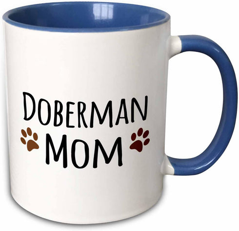 3dRose Doberman Pinscher Mom Mug, 1 Count (Pack of 1), Blue...