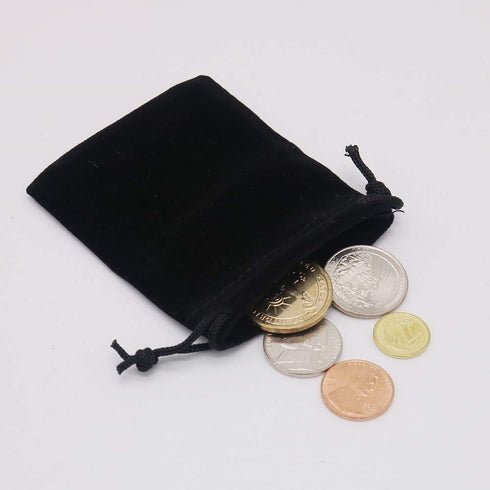 HRX Package Little Velvet Drawstring Pouches, 20pcs Black Velvet Cloth Bags for Jewelry Small Gift (3x4 inches)...
