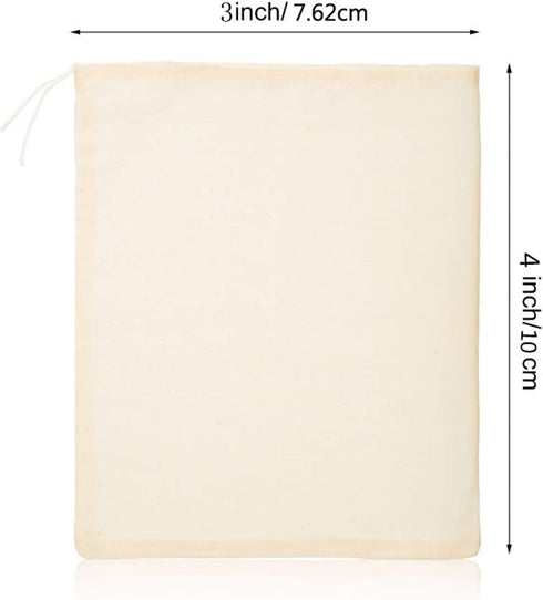 Boao 24 Pieces Spice Bags for Cooking Cheesecloth Bags for Straining Reusable Empty Tea Bags Drawstring Soup Bags Muslin Bags (3 x 4 Inch)...