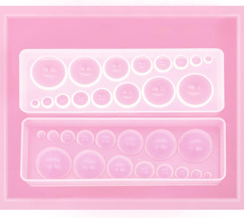 2PCS Cabochon Gem Silicone Mold, Clear Round Silicone Mold for Making Earrings Jewelry Making Crafting Projects...