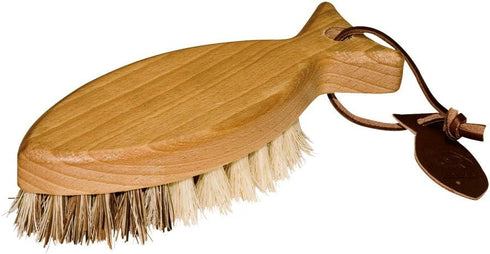 Redecker Tampico and Union Fiber Vegetable Brush with Oiled Beechwood Handle, Dual-Sided Brush Head with Hard and Soft Bristles, 6 inches, Made in...
